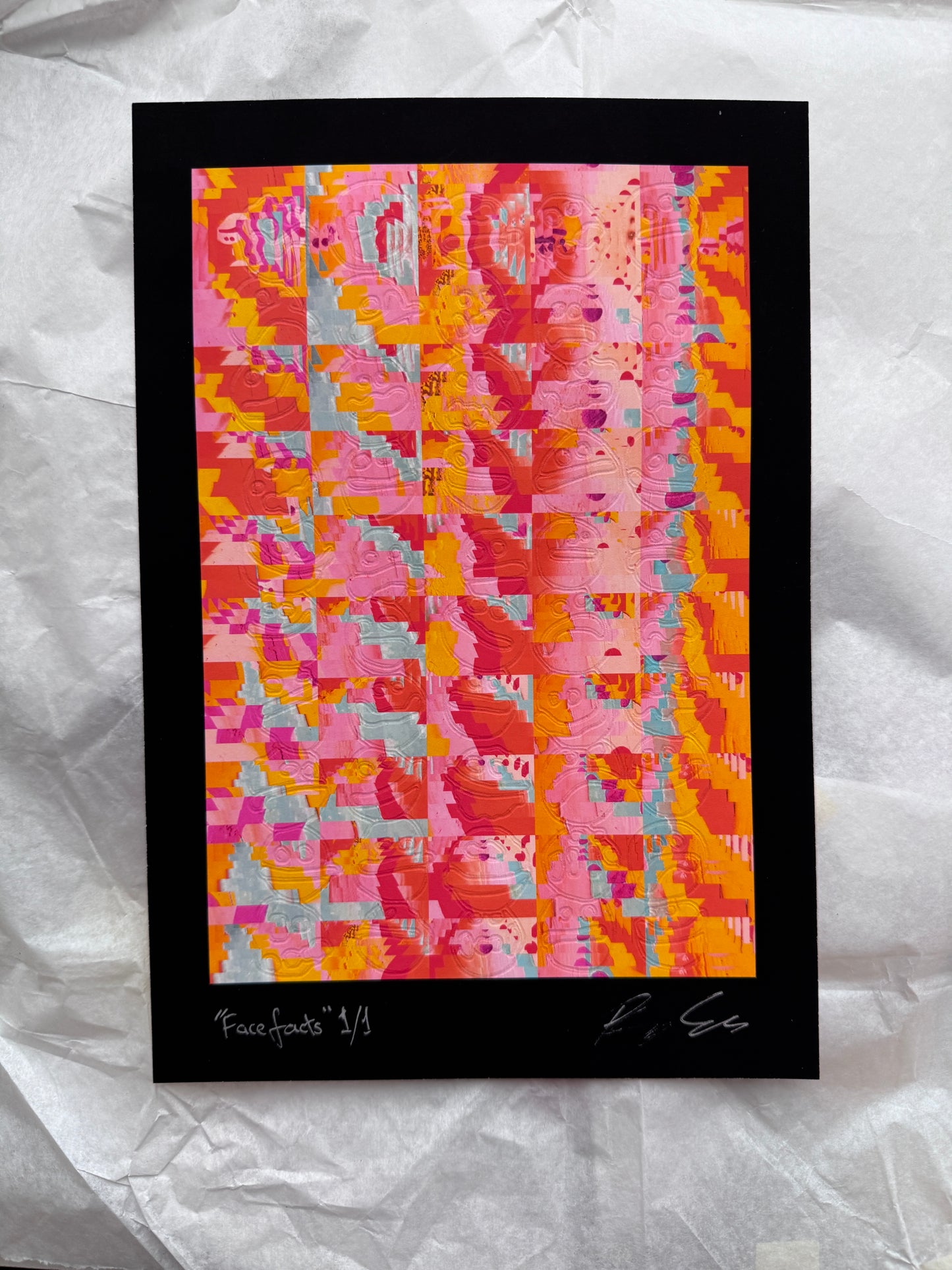 "Face Facts" Secret Layer Debossed Fine Art Print 1/1