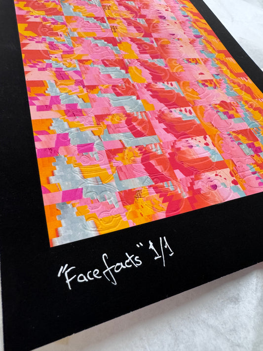 "Face Facts" Secret Layer Debossed Fine Art Print 1/1